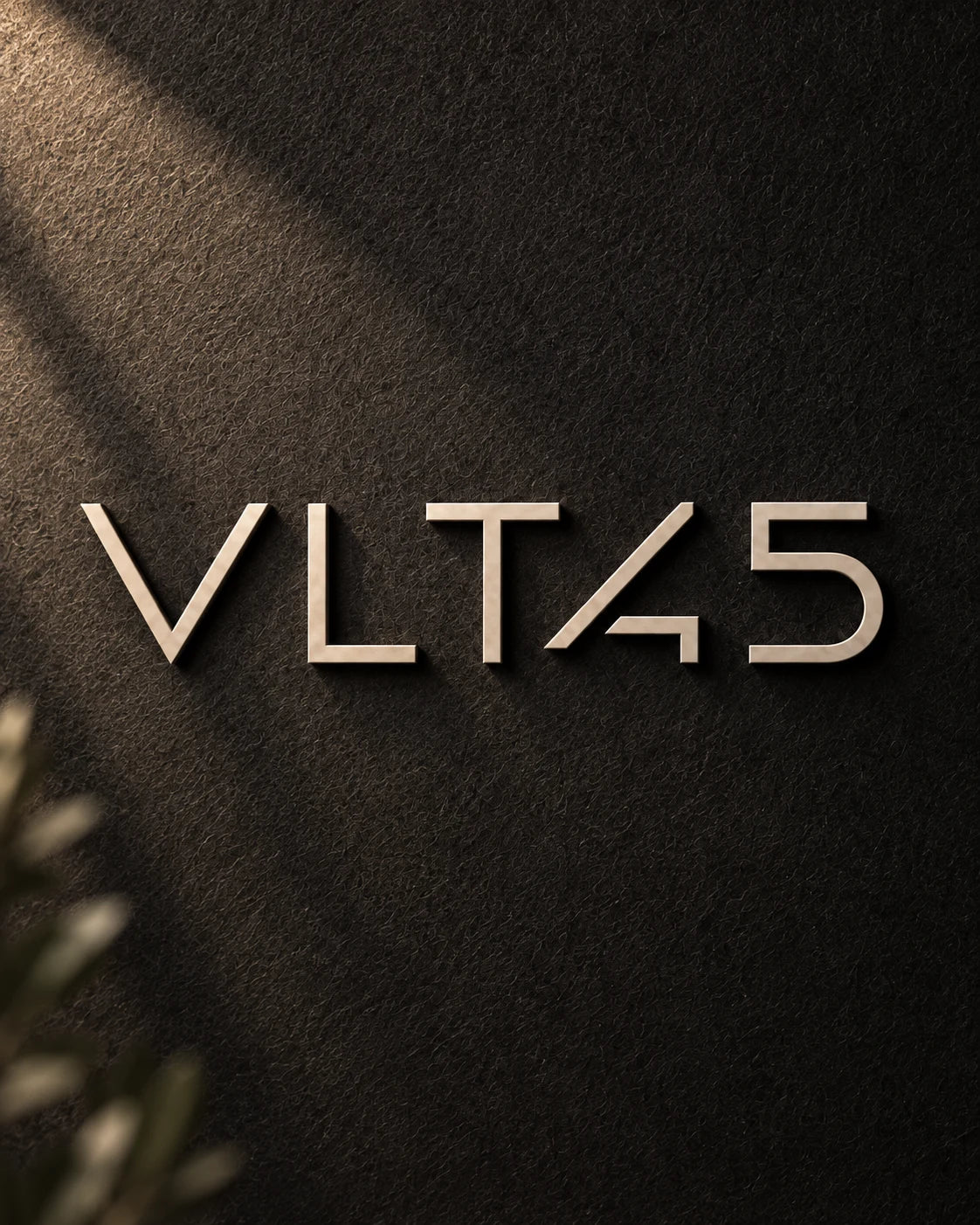 VLT45-logo op donker vilt